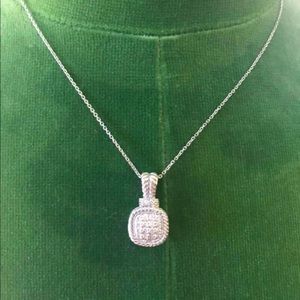 14k white gold diamond necklace